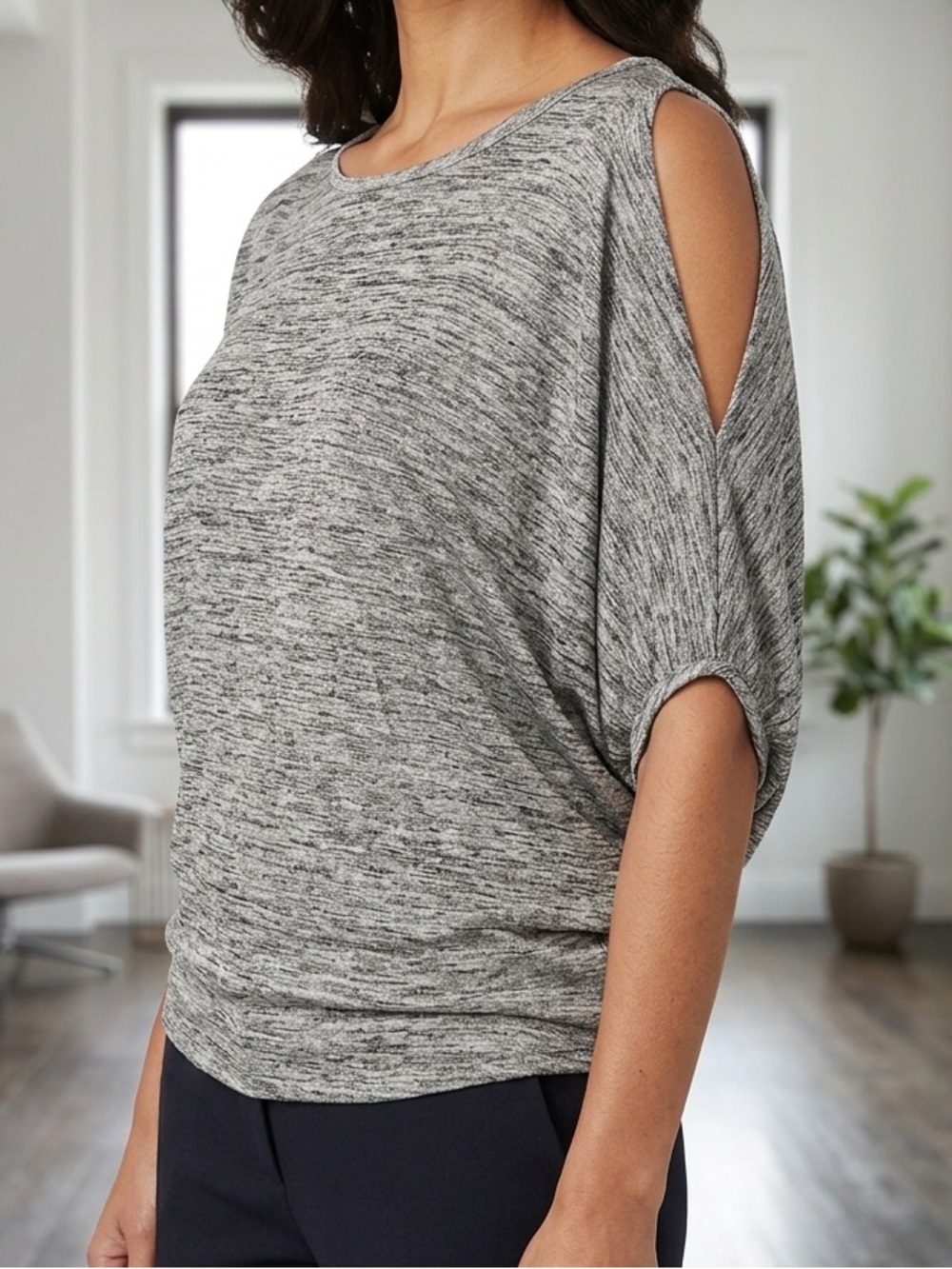 Cold-Shoulder Dolman Sleeve Top